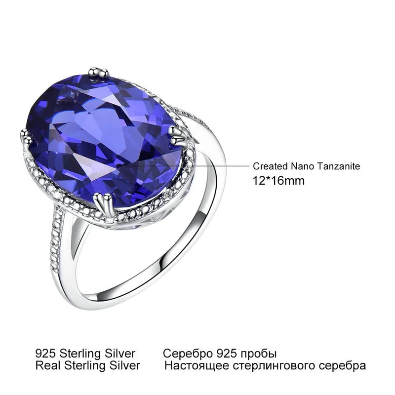 925 Sterling Silver Tanzanite Gemstone Ring for Women