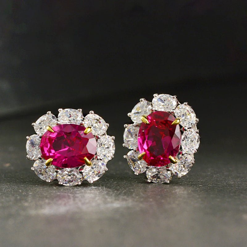 Sterling Silver Natural Ruby Earrings