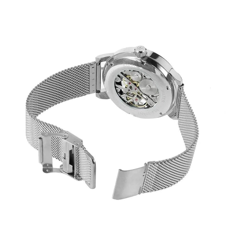 Silver Automatic Mechanical Wrist Watch for Men and Women