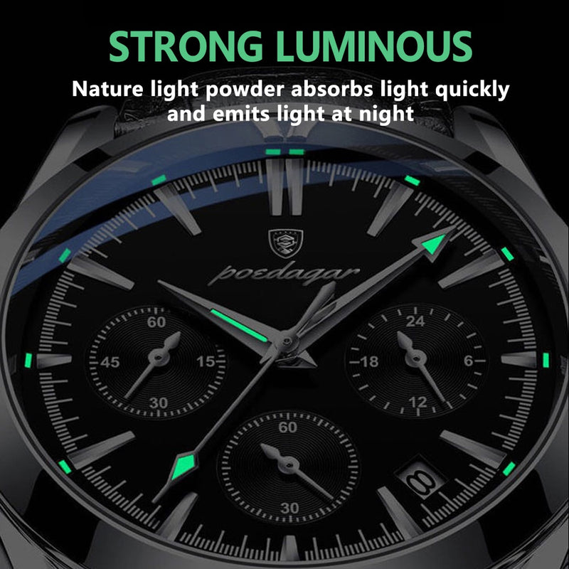 Stainless Steel Quartz Date Luminous Sport Watch for Men