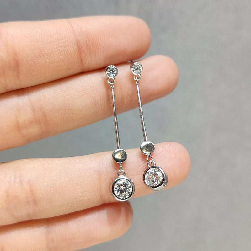 Sterling Silver 0.50cttw Moissanite Drop Earrings for Women