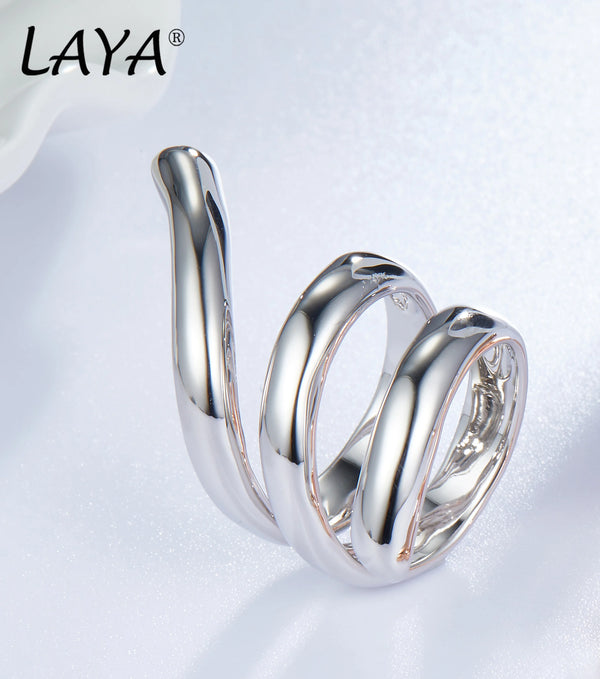 925 Sterling Silver Multi-Line Snake Retro Ring for Men and Women