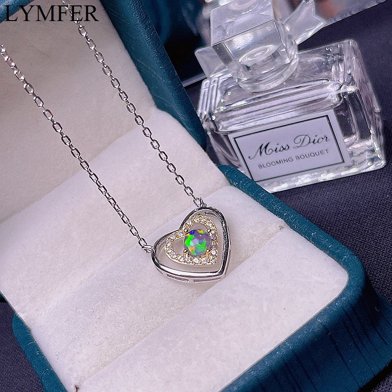 925 Pure Silver Black Opal Necklace, Rare Gems, Beautiful Fire Colors