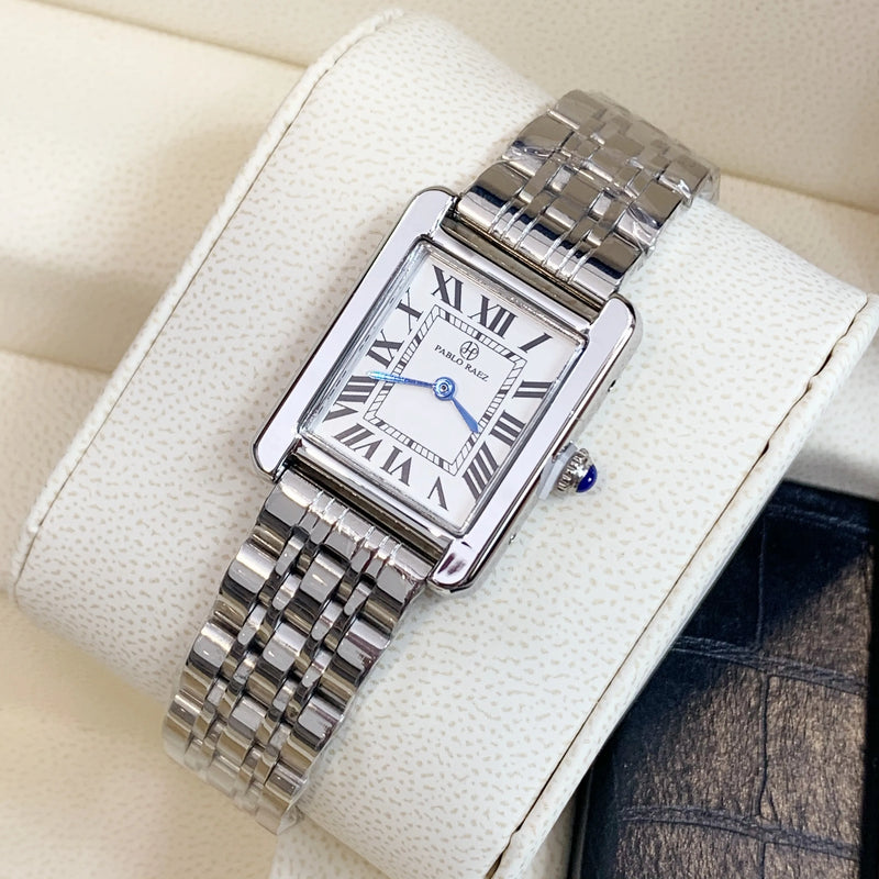 Elegant Square Dial Classic Women's Watch in Stainless Steel