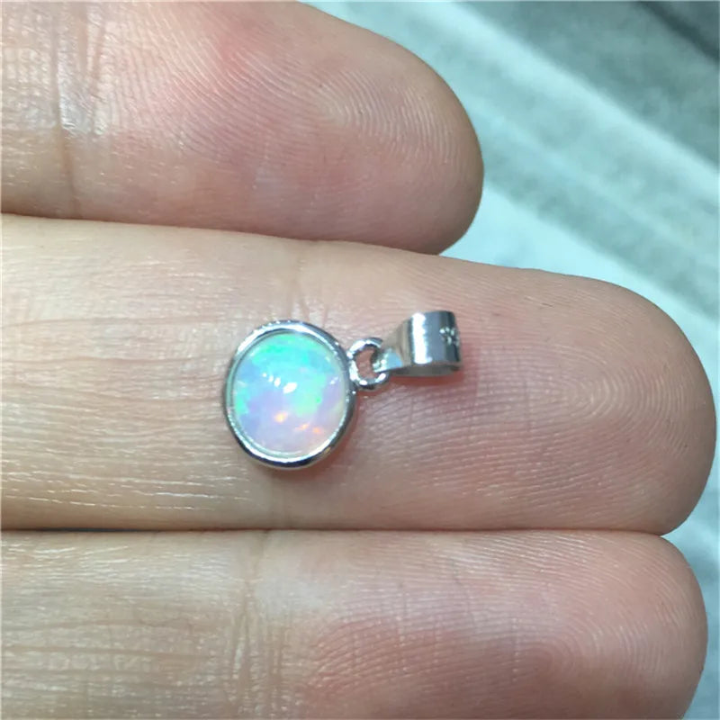 Sterling Silver Natural Opal Pendant for Women