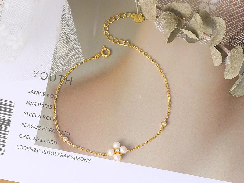 14K Gold Plated Silver Freshwater Pearl Jewelry Set for Women