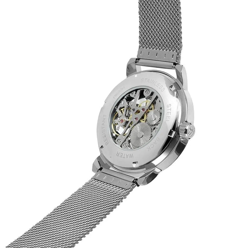 Silver Automatic Mechanical Wrist Watch for Men and Women