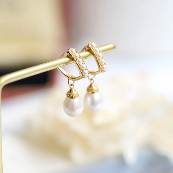 925 Sterling Silver Freshwater Pearl Drop Earrings for Women