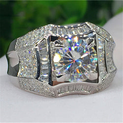 925 Sterling Silver 1ct Lab Diamond Ring for Men