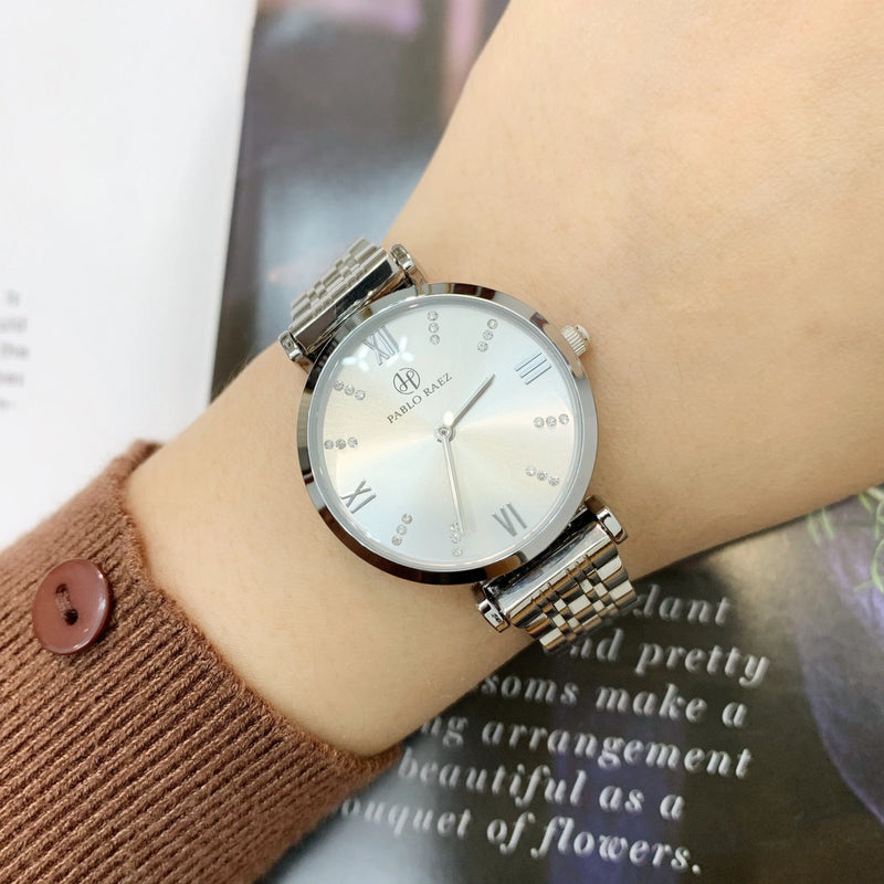 Luxury Waterproof Rose Gold Steel Strap Women's Watch