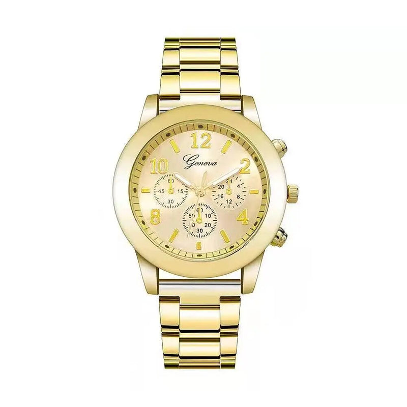 Gold Bangle Watches with Accents for Women