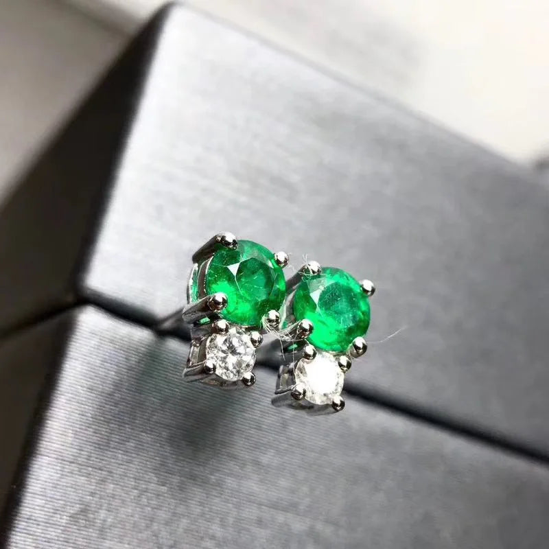 Sterling Silver Emerald Earrings for Women