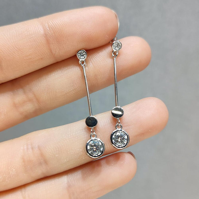 Sterling Silver 0.50cttw Moissanite Drop Earrings for Women