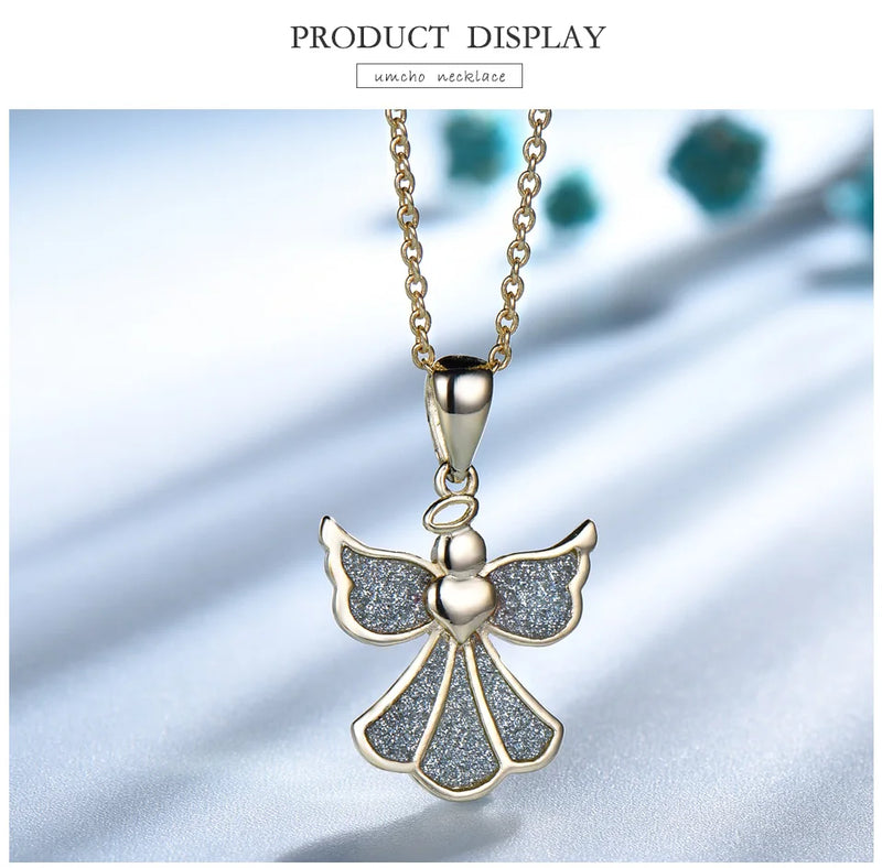 925 Sterling Silver Angel Pendant Necklace for Girls