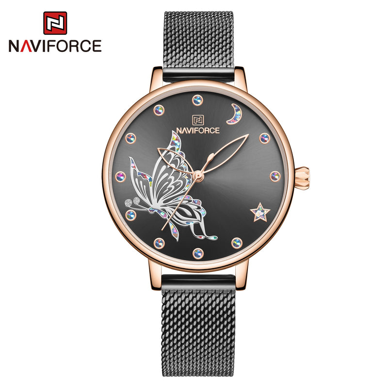 Stainless Steel Mesh Quartz Watch for Women