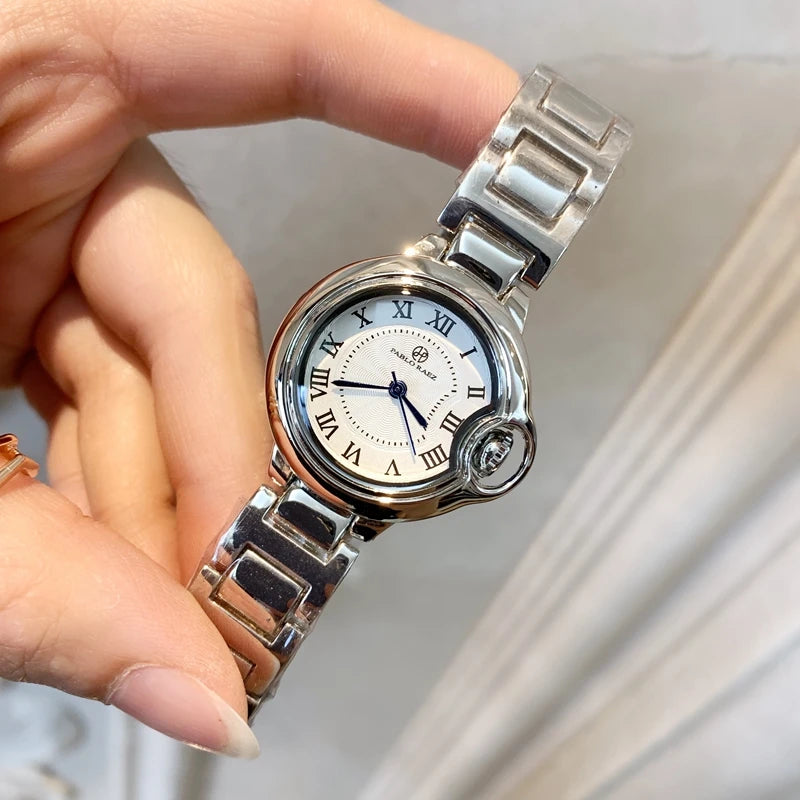 Luxury Silver Steel Fashion Wristwatch for Women