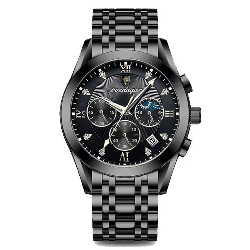 Stainless Steel Quartz Date Luminous Sport Watch for Men