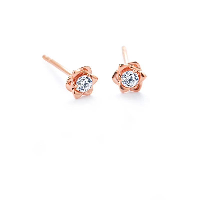 14K Gold 3mm Moissanite Stud Earrings for Women