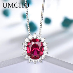 925 Sterling Silver Gemstone Pendant Necklace for Women