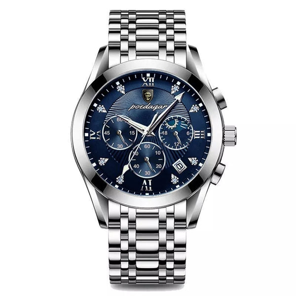 Stainless Steel Quartz Date Luminous Sport Watch for Men