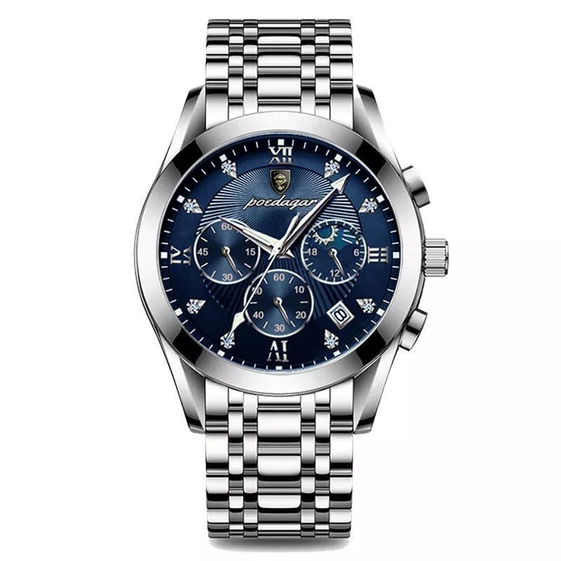 Stainless Steel Quartz Date Luminous Sport Watch for Men