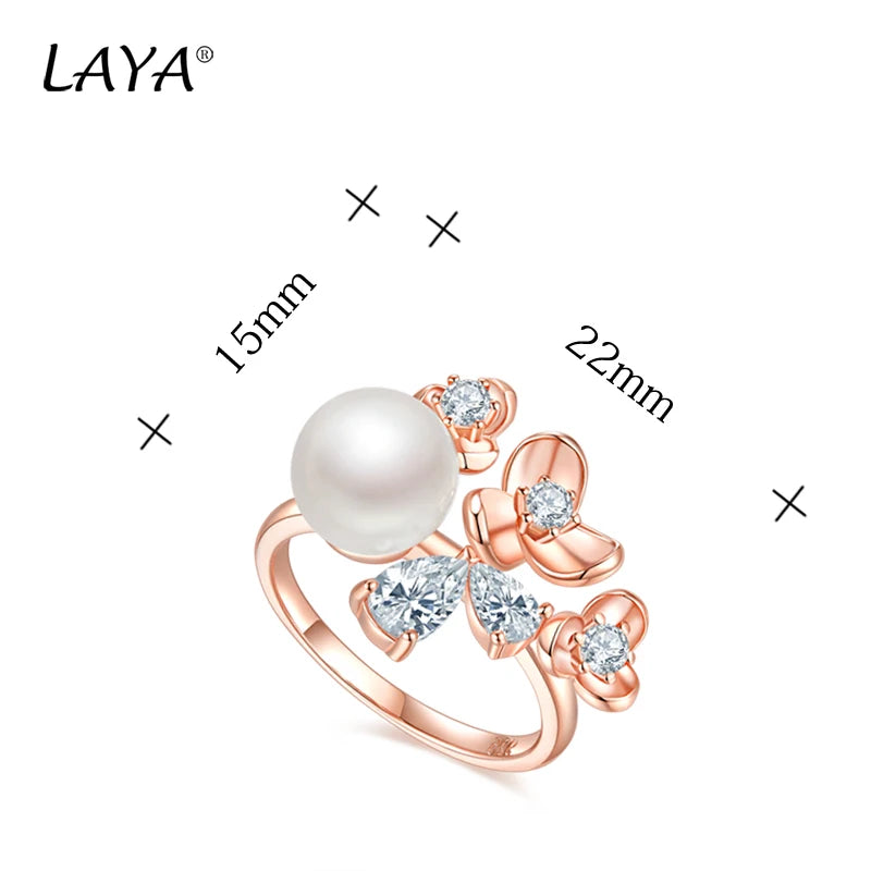 925 Sterling Silver Zircon Shell Pearl Ring For Women