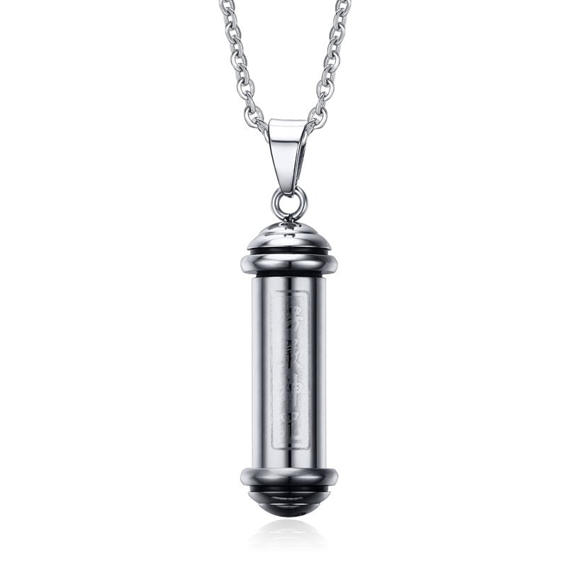 Stainless Steel Cool Rotatable Mantra Necklace Pendant for Men