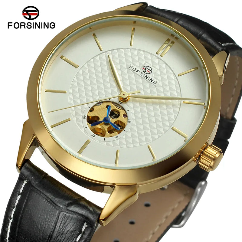 Stainless Steel Small Hollow Dial Mechanical Watch for Men