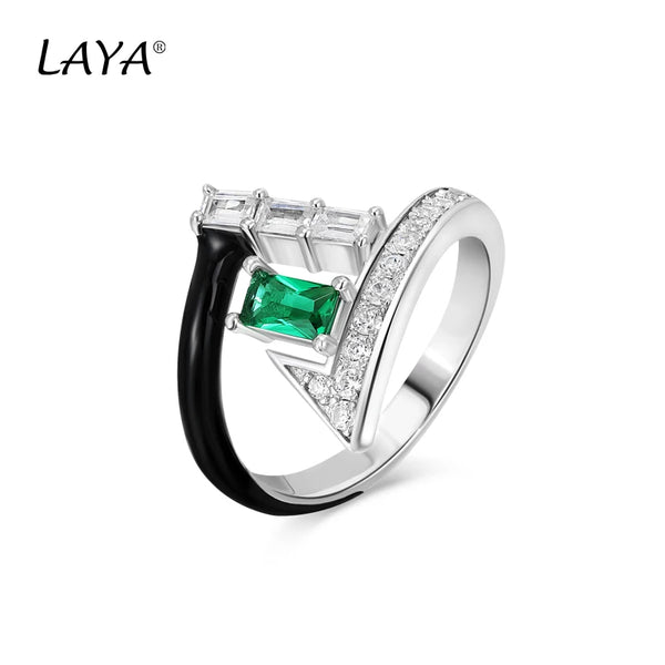 Sterling Silver Green Zircon Ring For Women