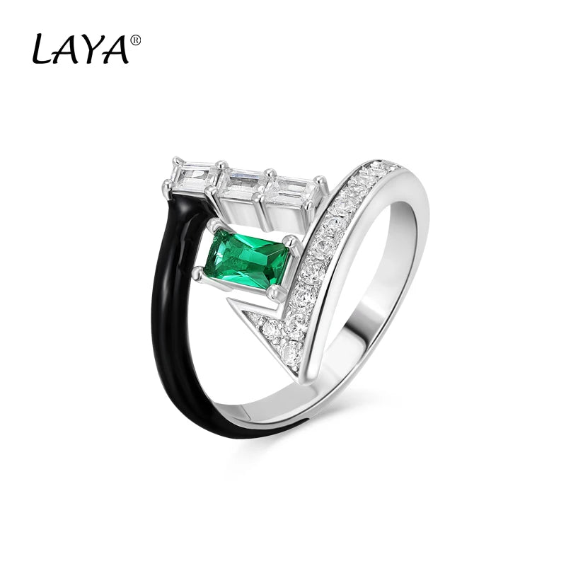 Sterling Silver Green Zircon Ring For Women