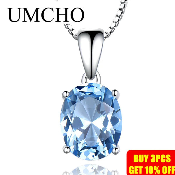 925 Sterling Silver Gemstone Pendant Necklace for Women