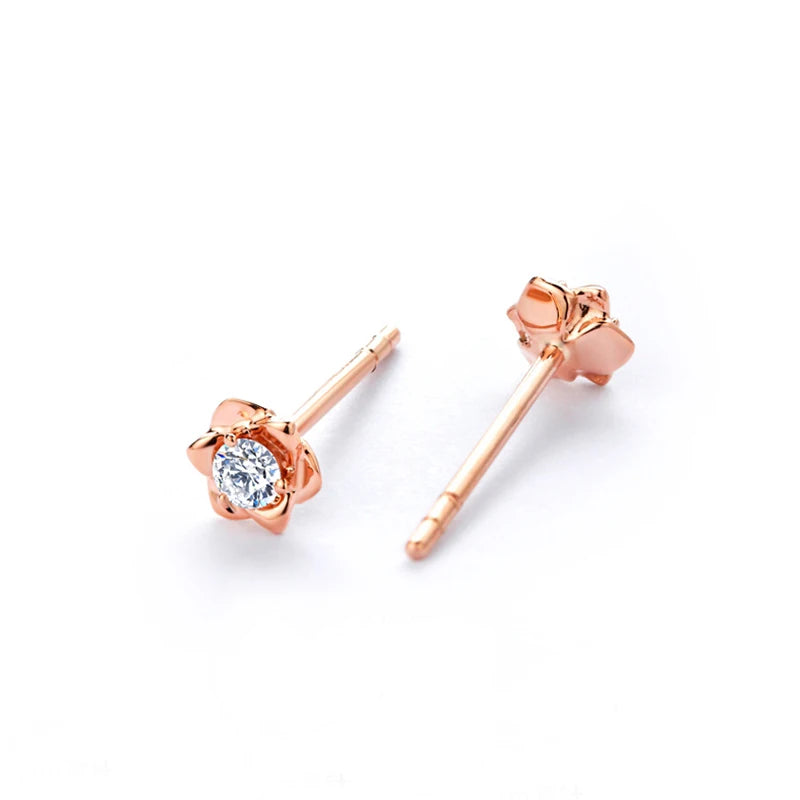 14K Gold 3mm Moissanite Stud Earrings for Women