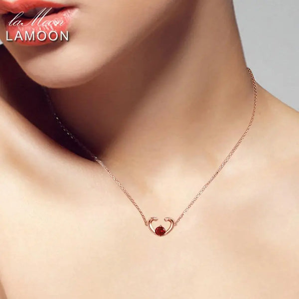 925 Sterling Silver Garnet Heart Jewelry Set For Women