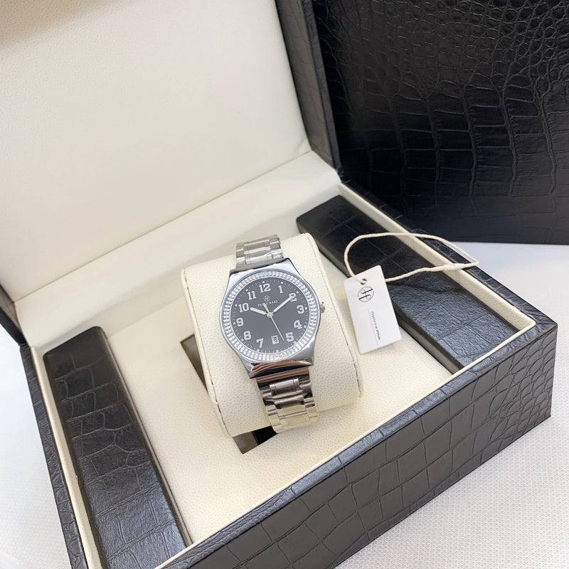 Luxury Silver Steel Watch with Butterfly Lock & Numberal Marks - Waterproof, Ideal for Women.