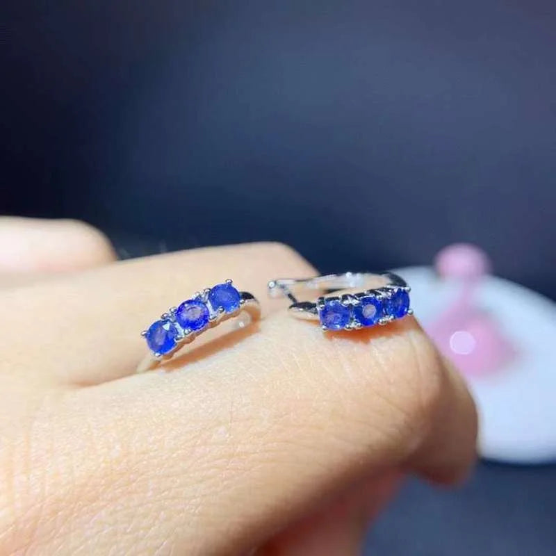 925 Sterling Silver Sapphire Stud Earrings for Women