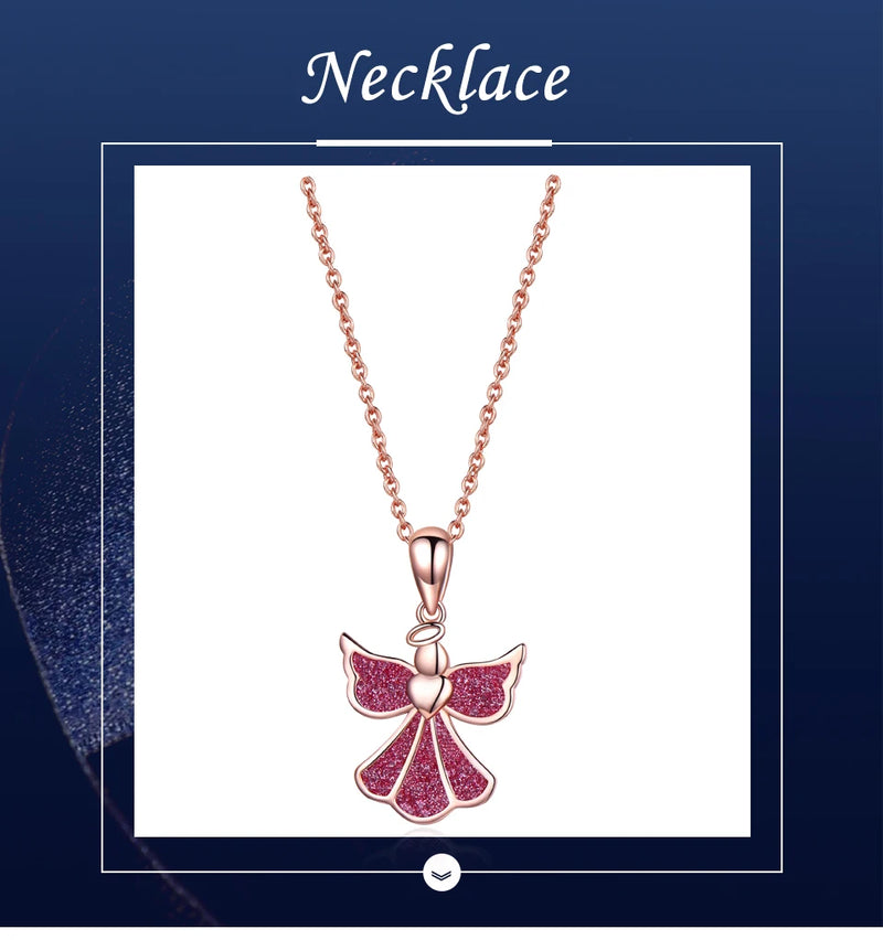 Silver Romantic Angle Necklace For Women