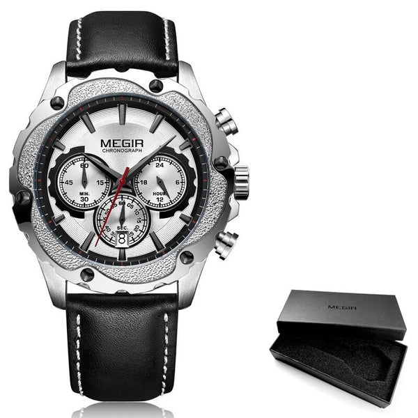 Stainless Steel Chronograph Sport Watch with Luminous and Waterproof Features for Men