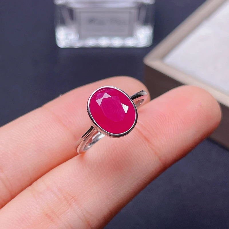 925 Silver 2ct Ruby Ring for Lady