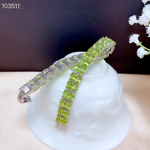 925 Sterling Silver Rose Gold Olivine Bracelet. Exquisite. Latest Design. Personality. For Women.