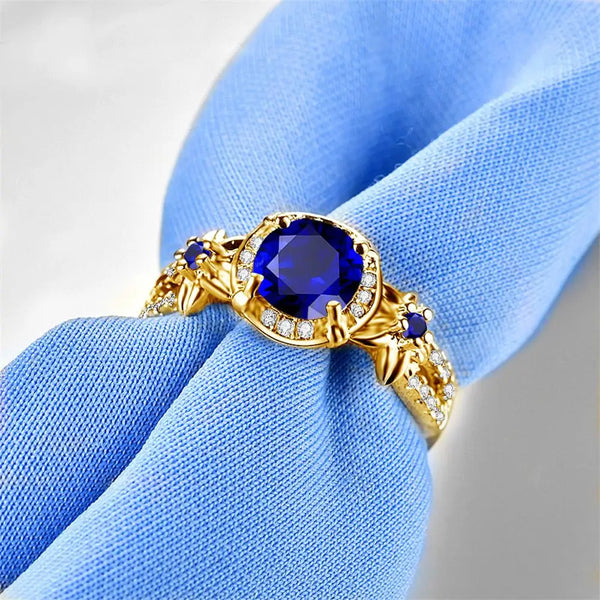 925 Sterling Silver, Natural Sapphire Ring for Women.