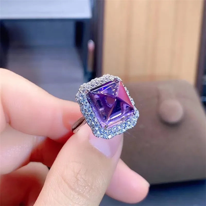 Sterling Silver Amethyst Ring for Women