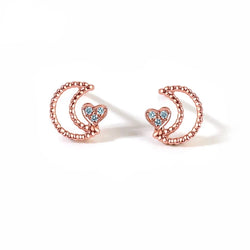 14k Rose Gold SI/H Natural Diamonds Stud Earrings for Women