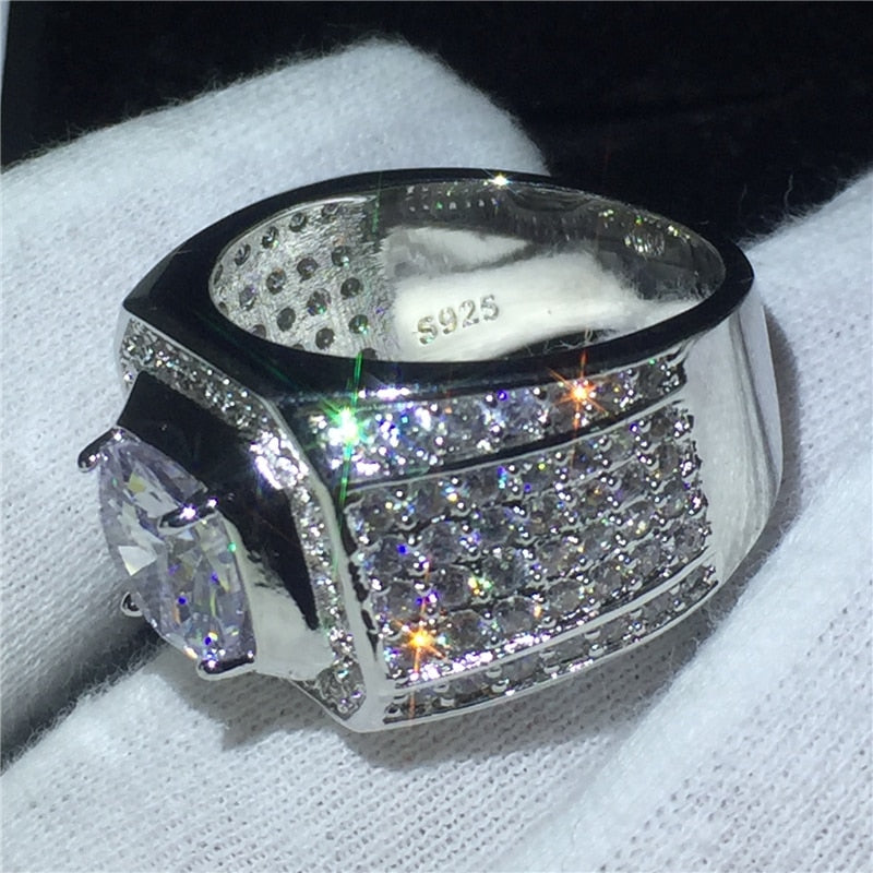 Sterling Silver 2.00 Carat Diamond Ring for Men