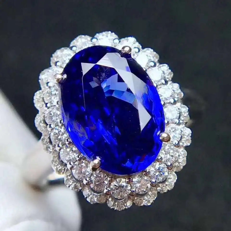 925 Silver Sapphire Ring, Beautiful Color, Exquisite Workmanship, Good Quality