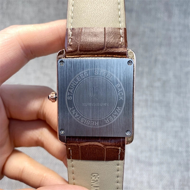 Luxury Men's & Women's Fashion Rectangle Thin Leather Watch