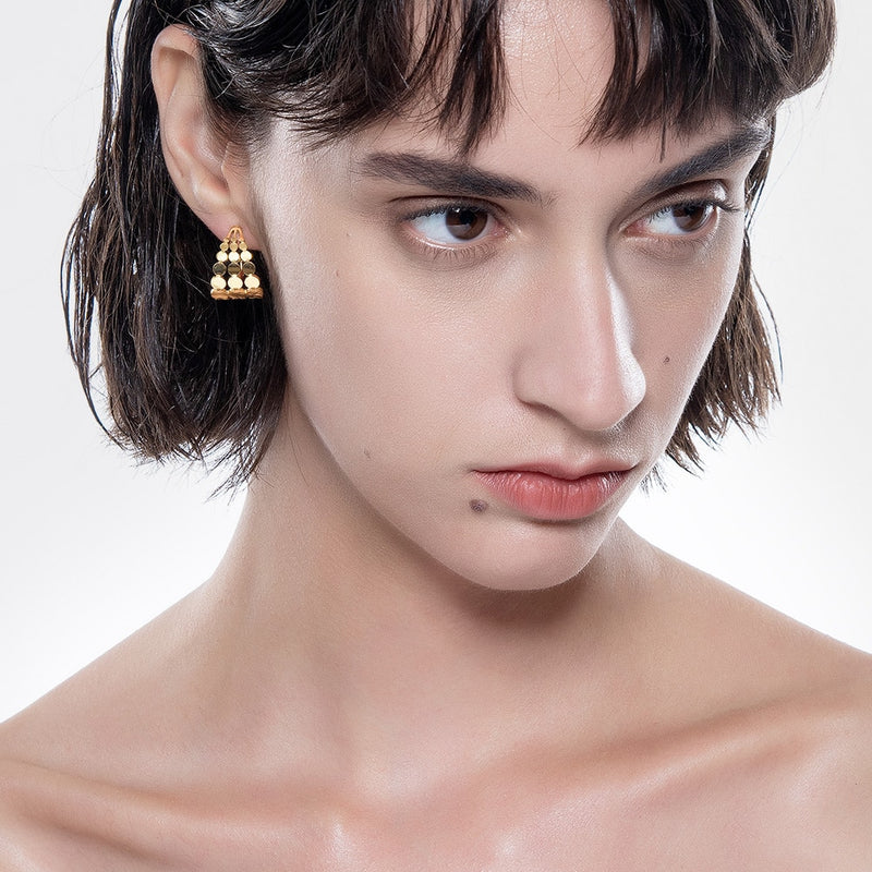 ENFASHION Dot Row Stud Earrings For Women Piercing Pendientes Stainless Steel Fashion Jewelry Gold Color Earring Gift E1242