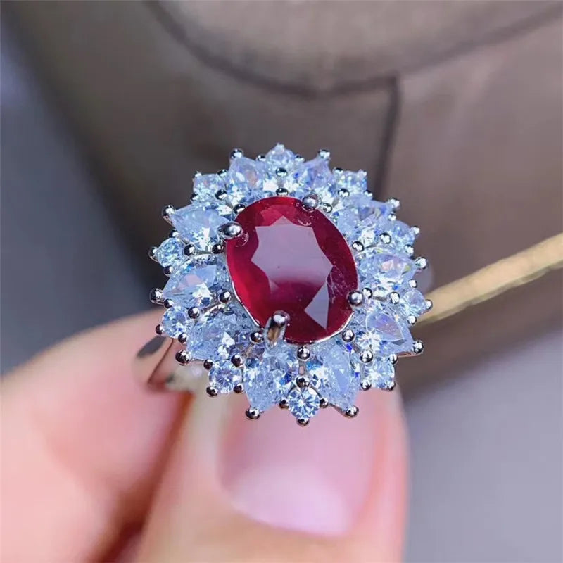 Sterling Silver 0.4 ctw Ruby Ring for Women