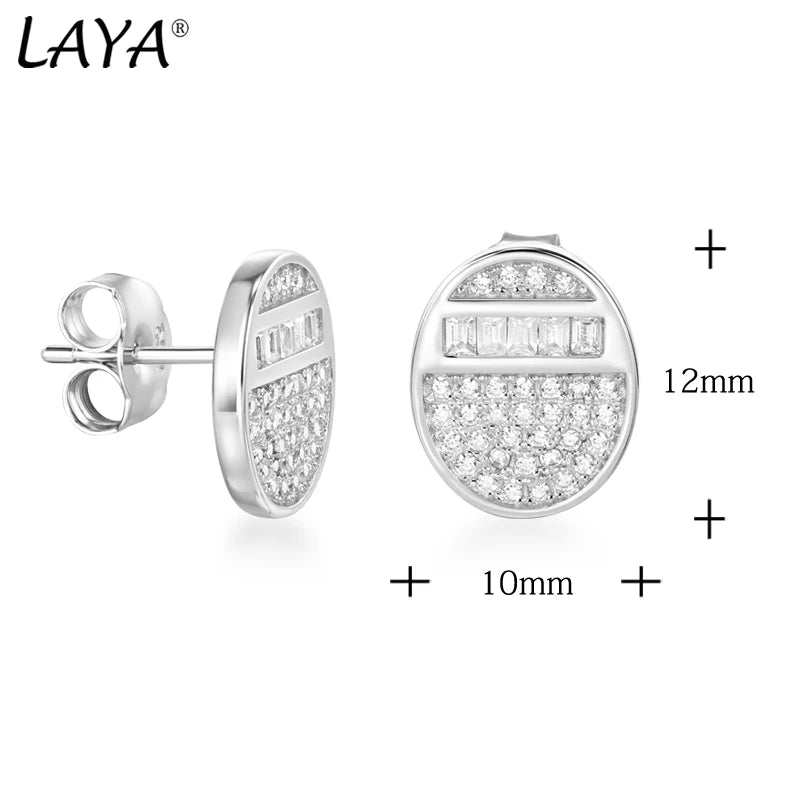 Sterling Silver Zircon Stud Earrings for Women