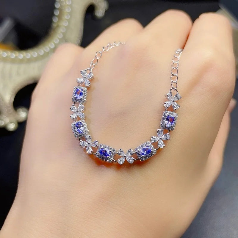 Silver Blue Tanzanite Bracelet for Girl