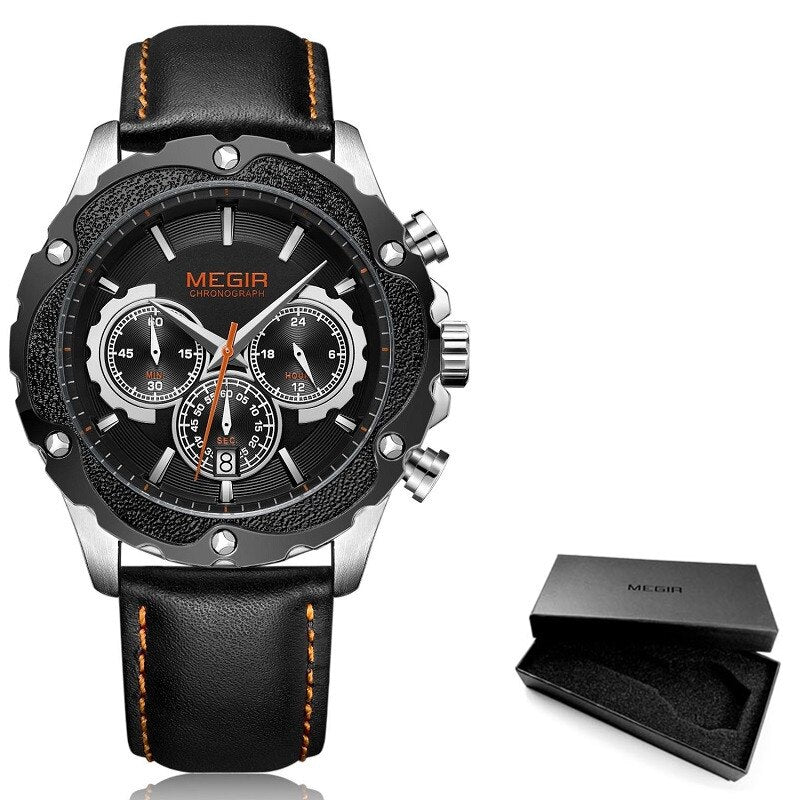 Stainless Steel Chronograph Sport Watch with Luminous and Waterproof Features for Men